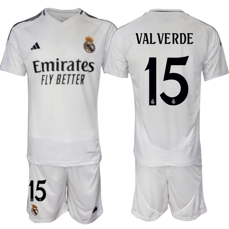 Men 2024-2025 Club Real Madrid home White 15 Soccer Jersey
